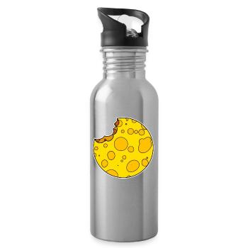 Circle Cheese Round - Water bottle with straw - silver - Right