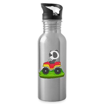 Voiture Panda - Gourde avec paille intégrée - argent clair - Droite