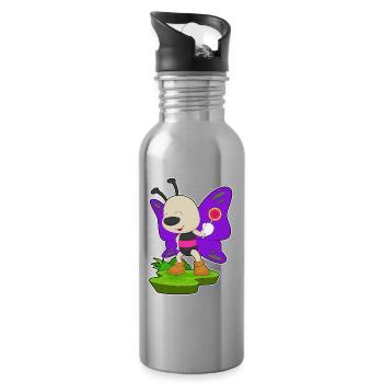 Schmetterling Lutscher - Trinkflasche mit integriertem Trinkhalm - Lightsilver - Rechts