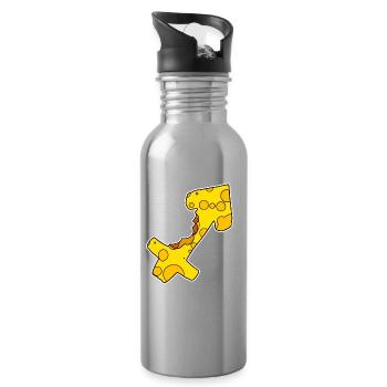 Signe du zodiaque Symbole du Sagittaire - Gourde avec paille intégrée - argent clair - Droite