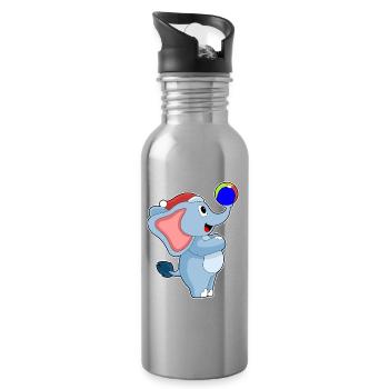 Polo nautique de Noël éléphant - Gourde avec paille intégrée - argent clair - Droite