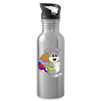 École de Pâques Bunny - Gourde avec paille intégrée - argent clair - Droite