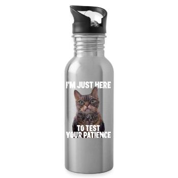 Just here to test your patience - Water bottle with straw - silver - Right