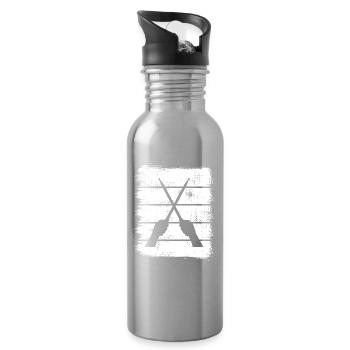 Trommelstöcke Zeichnung - Trinkflasche mit integriertem Trinkhalm - Lightsilver - Rechts