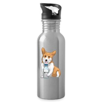 Corgi Milch - Trinkflasche mit integriertem Trinkhalm - Lightsilver - Rechts