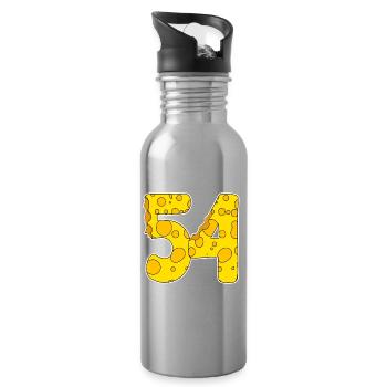 54 years of Lustig Käse - Water bottle with straw - silver - Right