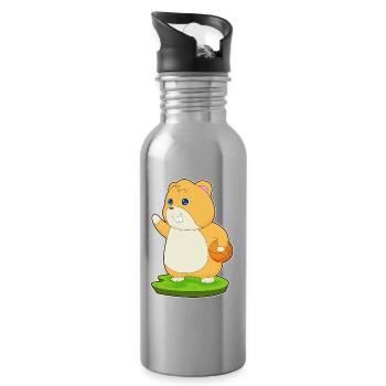 Hamster Joueur De Basket-ball Basket-ball - Gourde avec paille intégrée - argent clair - Droite