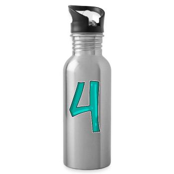 4 - Water bottle with straw - silver - Right