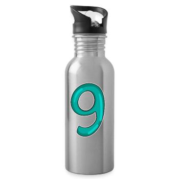 9 - Gourde avec paille intégrée - argent clair - Droite