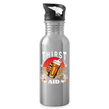 Thirst Aid - Drinking Shirt - Trinkflasche mit integriertem Trinkhalm - Lightsilver - Rechts