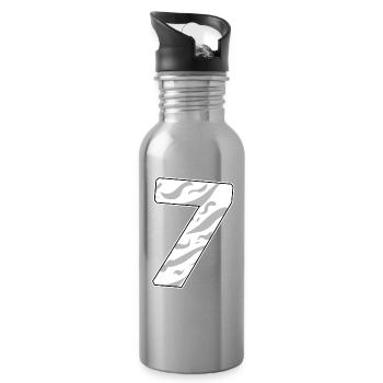 7 - Water bottle with straw - silver - Right