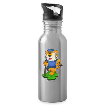 Tiger Baseball Baseballschläger - Trinkflasche mit integriertem Trinkhalm - Lightsilver - Rechts