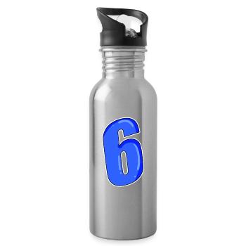Number 6 Number - Water bottle with straw - silver - Right