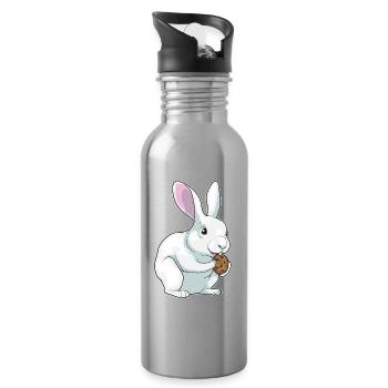 Hase Cookie - Trinkflasche mit integriertem Trinkhalm - Lightsilver - Rechts