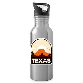 Texas Desert Sunset Crest - Trinkflasche mit integriertem Trinkhalm - Lightsilver - Rechts