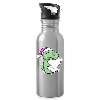Crocodile Tired Sleeping Sleeping Girl - Water bottle with straw - silver - Right