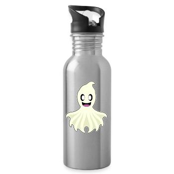 Octopus Ghost - Water bottle with straw - silver - Right