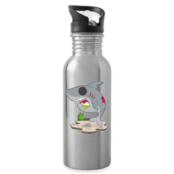 Hai Halloween Zombie - Trinkflasche mit integriertem Trinkhalm - Lightsilver - Rechts