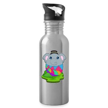 Elefant Ostern Osterei - Trinkflasche mit integriertem Trinkhalm - Lightsilver - Rechts