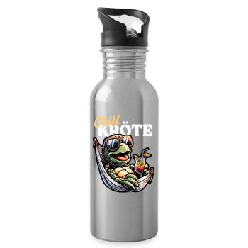 Chill Kröte – Schildkröte Cocktail Sonnenbrille - Trinkflasche mit integriertem Trinkhalm - Lightsilver - Rechts