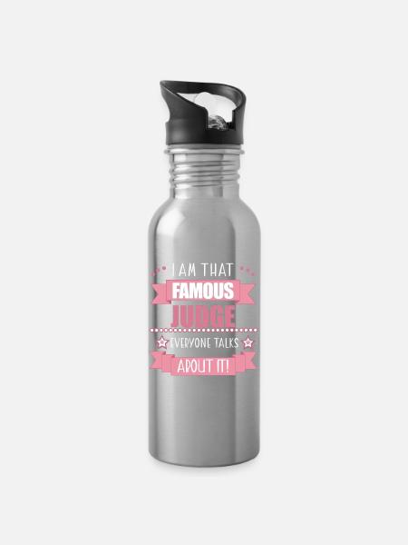 Richterin Beruf Damen Geschenk - Trinkflasche mit integriertem Trinkhalm - Lightsilver