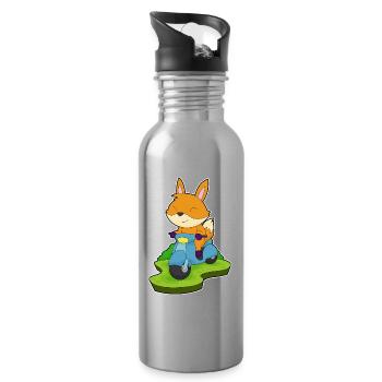 Fuchs Motorroller - Trinkflasche mit integriertem Trinkhalm - Lightsilver - Rechts