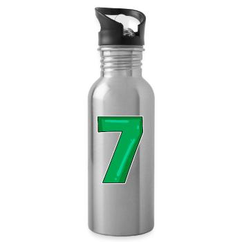 7 Green Number - Water bottle with straw - silver - Right