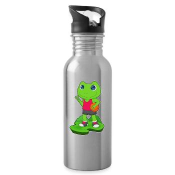 Frog Basketball Player Basketball - Water bottle with straw - silver - Right