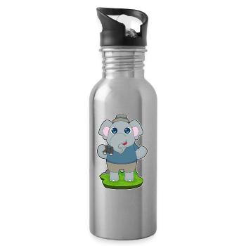 Elefant Fernglas - Trinkflasche mit integriertem Trinkhalm - Lightsilver - Rechts
