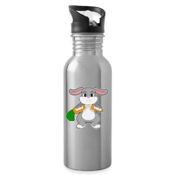 Lapin Carotte - Gourde avec paille intégrée - argent clair - Droite