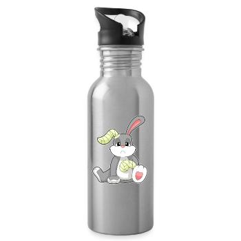 Rabbit Bandage - Water bottle with straw - silver - Right