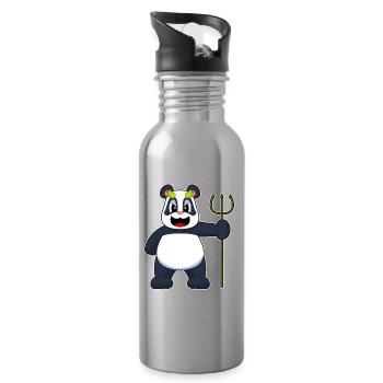 Panda Halloween Diable - Gourde avec paille intégrée - argent clair - Droite