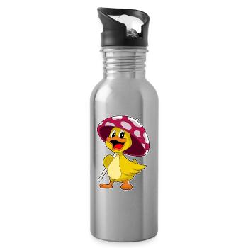 Ente Regenschirm - Trinkflasche mit integriertem Trinkhalm - Lightsilver - Rechts
