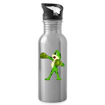 Frog Boxer Boxing Gloves Boxing - Water bottle with straw - silver - Right