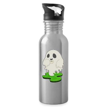 Ghost Halloween Coffee - Water bottle with straw - silver - Right
