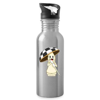 Schachfigur Turm Schach - Trinkflasche mit integriertem Trinkhalm - Lightsilver - Rechts