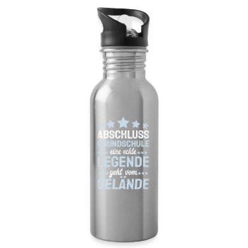 Grundschule Geschafft 2026 Grundschule Abschied - Trinkflasche mit integriertem Trinkhalm - Lightsilver - Rechts
