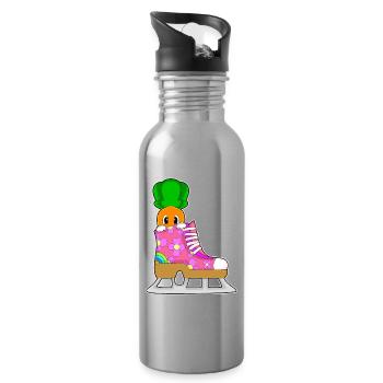 Karotte Eislaufen Schlittschuhe - Trinkflasche mit integriertem Trinkhalm - Lightsilver - Rechts