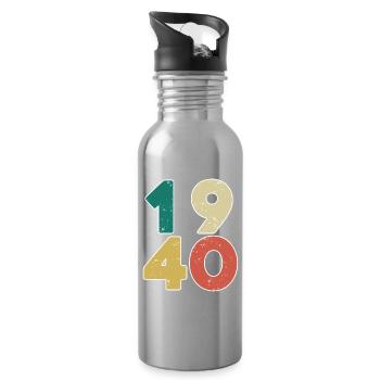 1940 - Born 1940 - Built in 1940 - Water bottle with straw - silver - Right