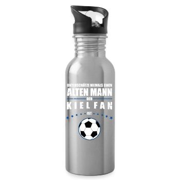 Aufsteiger 2024 Kiel Aufsteiger Shirt - Trinkflasche mit integriertem Trinkhalm - Lightsilver - Rechts