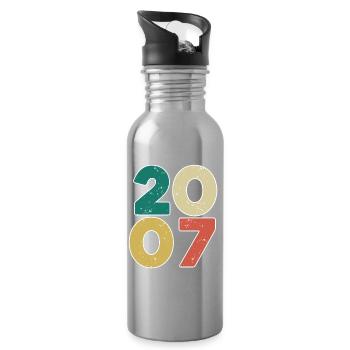 2007 - Jahrgang 2007 - Baujahr 2007 - Trinkflasche mit integriertem Trinkhalm - Lightsilver - Rechts
