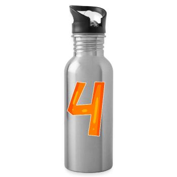 4 orange - Trinkflasche mit integriertem Trinkhalm - Lightsilver - Rechts