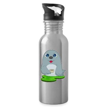Seal Coffee Mug - Water bottle with straw - silver - Right