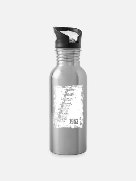 Fussball 1953 Dresden Alte Stadionlichter - Trinkflasche mit integriertem Trinkhalm - Lightsilver