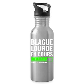 heavy joke in progress please wait - Water bottle with straw - silver - Right