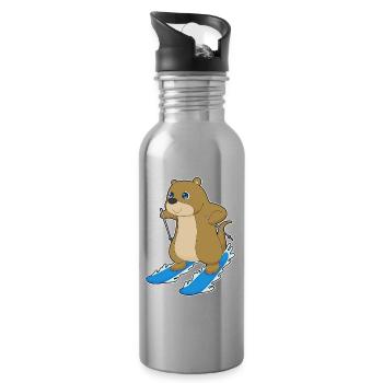 Otter Skier Ski - Gourde avec paille intégrée - argent clair - Droite