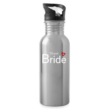 Team Braut Hochzeitsfeier - Trinkflasche mit integriertem Trinkhalm - Lightsilver - Rechts