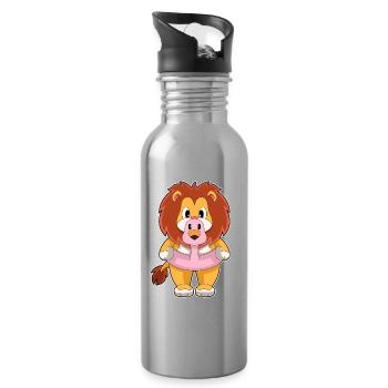Lion Flamingo - Water bottle with straw - silver - Right