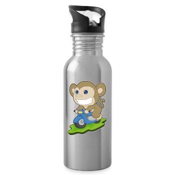 Affe Motorroller - Trinkflasche mit integriertem Trinkhalm - Lightsilver - Rechts