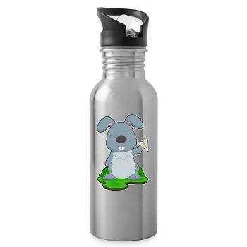 Rabbit Paper Airplane - Water bottle with straw - silver - Right